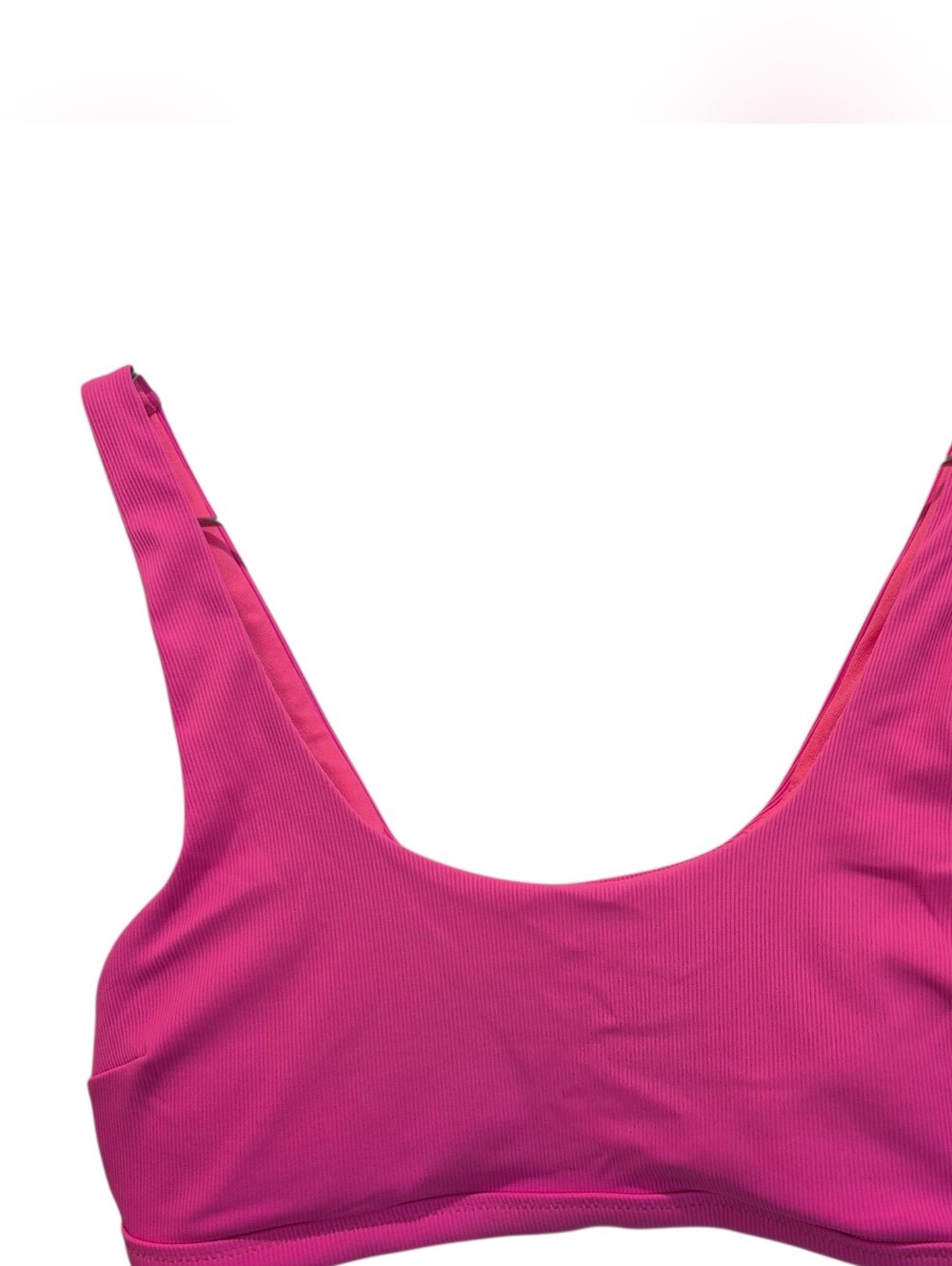 Athleta Size Medium Hot Pink Biking Swimsuit Swim Top Removeable Padding Inserts